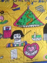 Niki de Saint Phalle New 2000 My Love What Are You Doing? Gelber Sarong-Schal