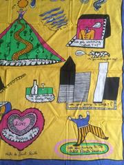 Niki de Saint Phalle New 2000 My Love What Are You Doing? Gelber Sarong-Schal