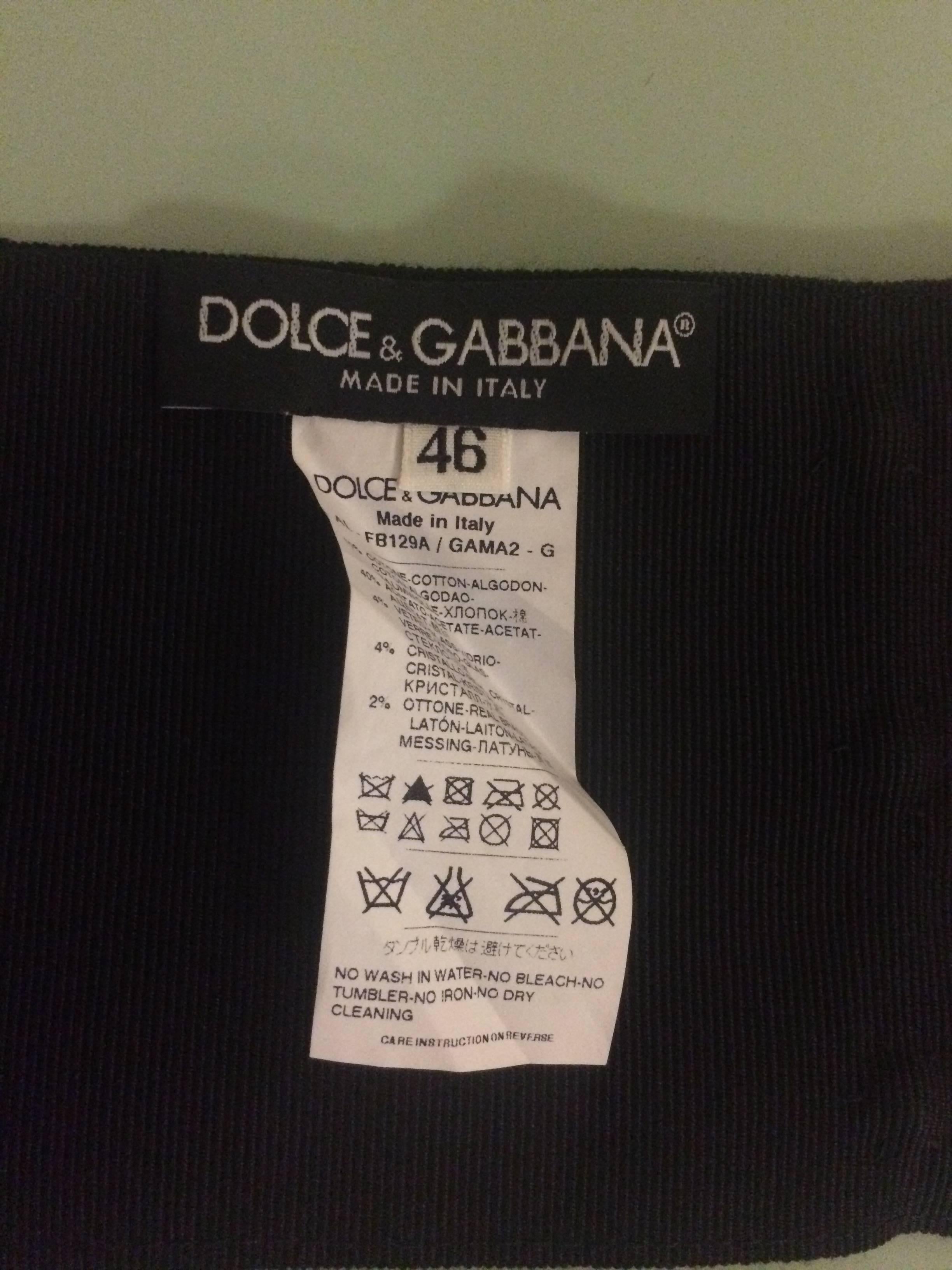 Women's Dolce & Gabbana Wide Black Grosgrain Waist Belt Crystal Brooch Embellishment