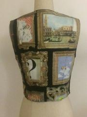 Moschino Jeans Black Gold Framed Masterpieces Art Vest, 1990s