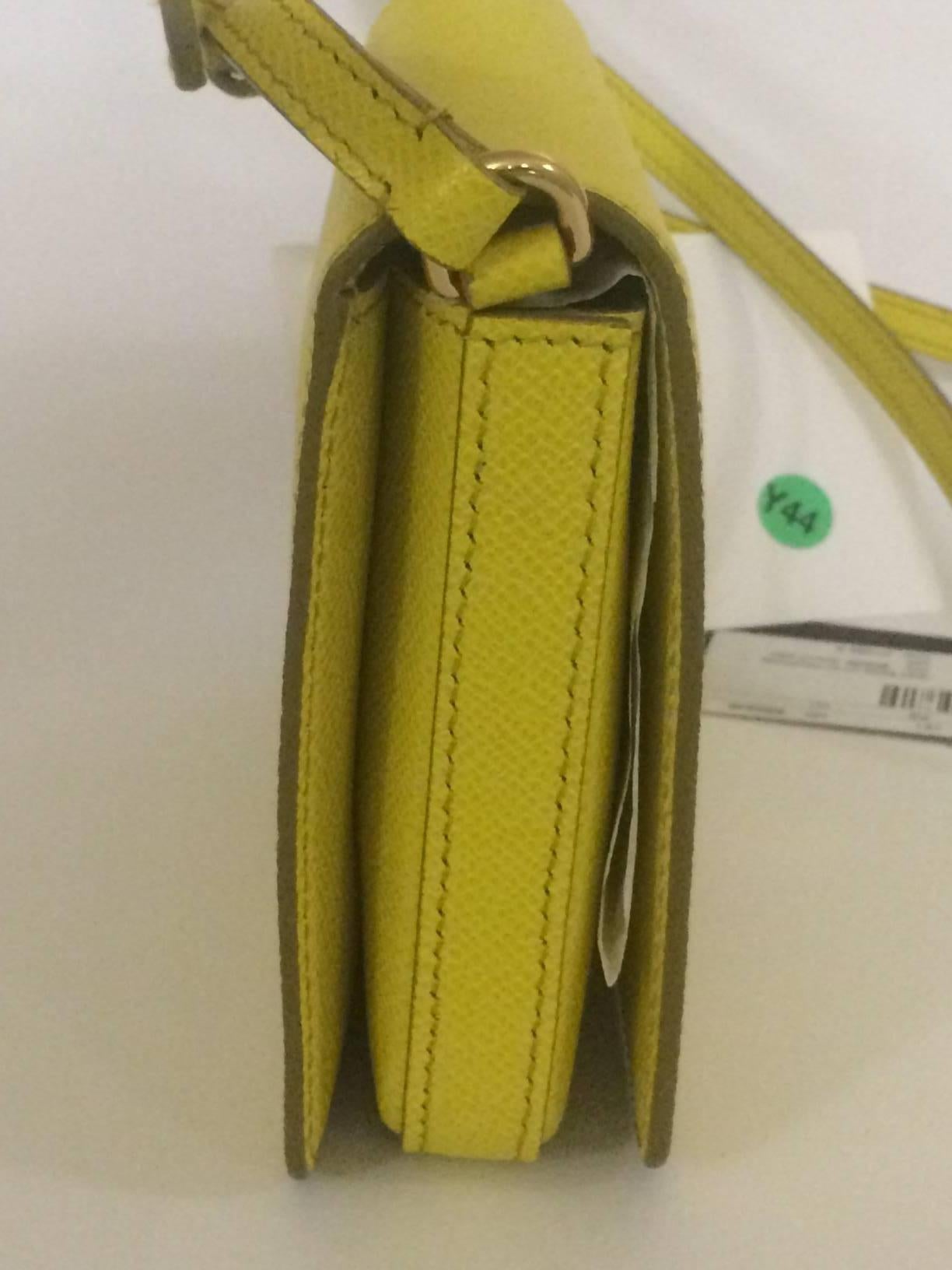 New with Tags Dolce & Gabbana Yellow Leather Cross Body Purse Bag  In New Condition In San Francisco, CA