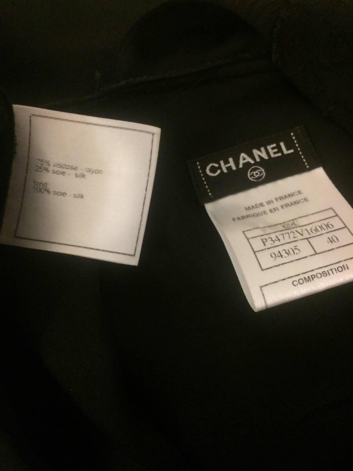 Women's Chanel Black Camellia Flower Applique Maxi Dress