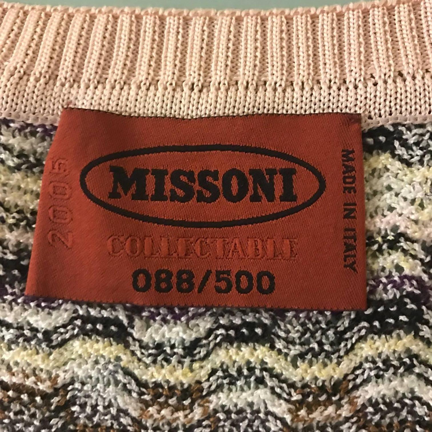 Missoni 2005 Collectable Fruit Applique Knit Sweater V Neck Limited Edition 500 In Excellent Condition In San Francisco, CA