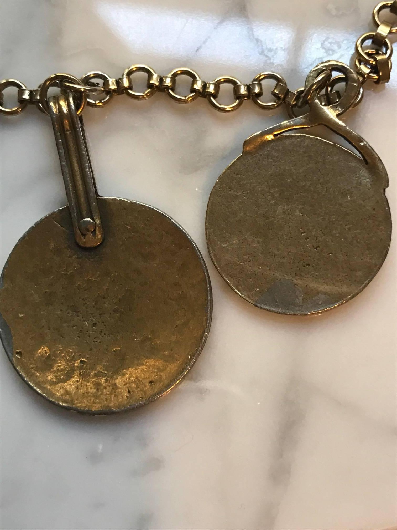 Yves Saint Laurent Vintage 1977 Gypsy Coin Medallion Charm Chain Necklace 3