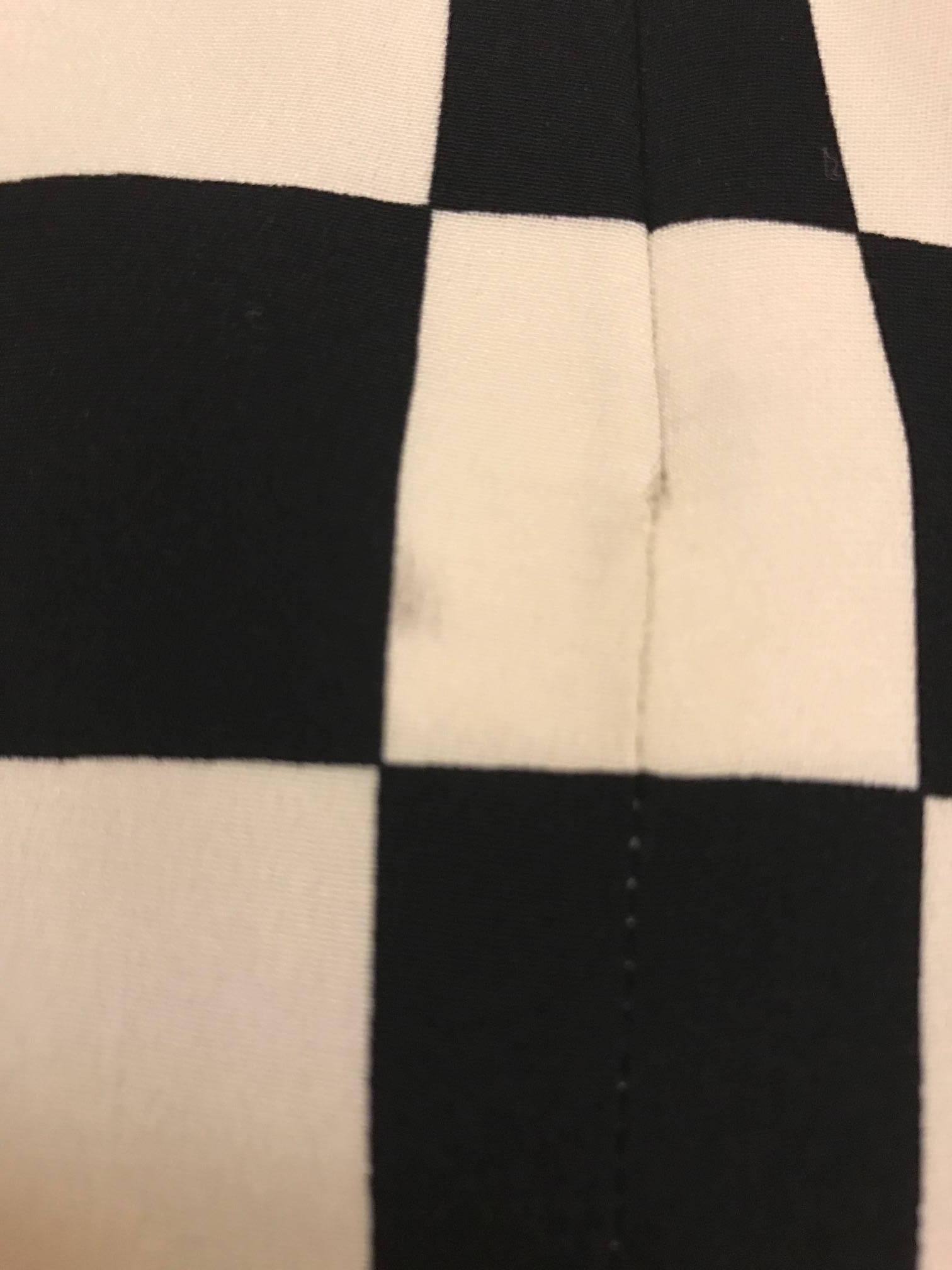 Gianni Versace Couture 1990s Black and White Check Silk Pencil Skirt  2