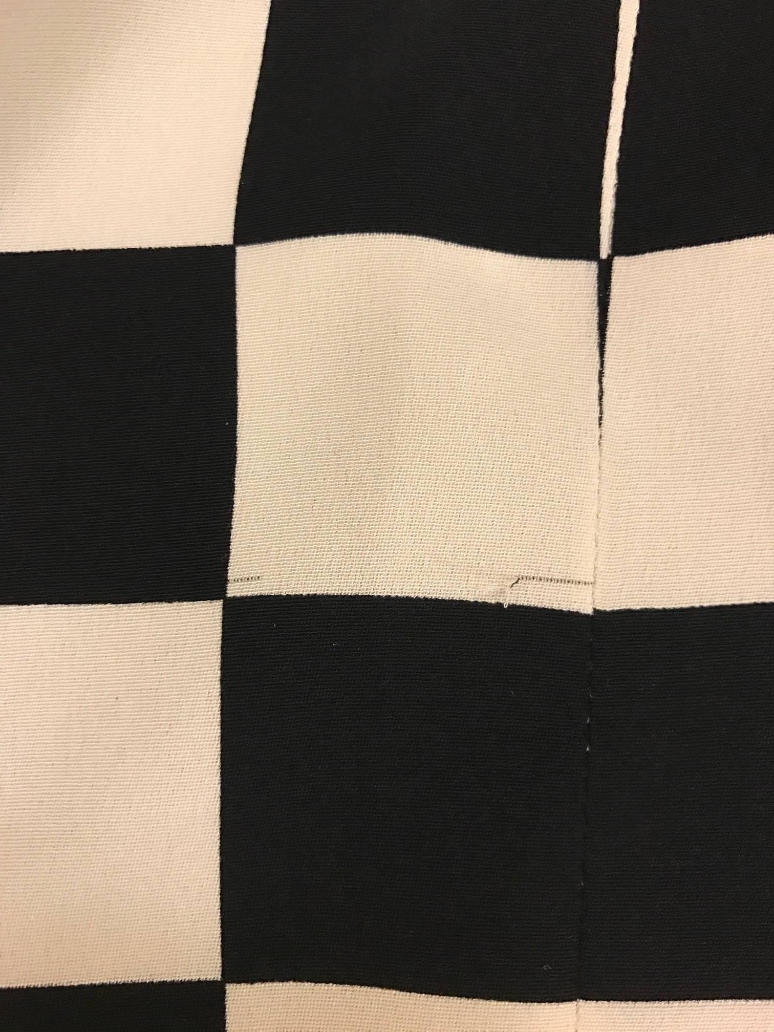 Gianni Versace Couture 1990s Black and White Check Silk Pencil Skirt  3