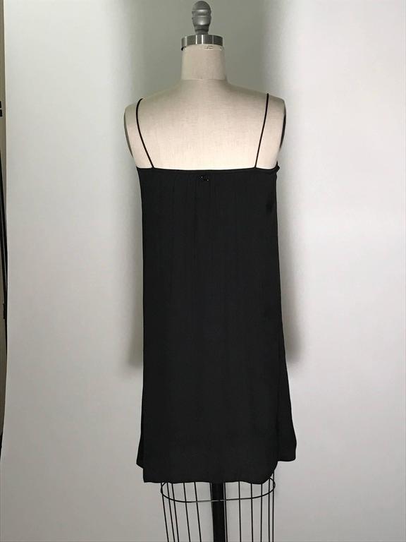 Chanel 09C Black Petal Textured Spaghetti Strap Mini Dress For Sale at ...