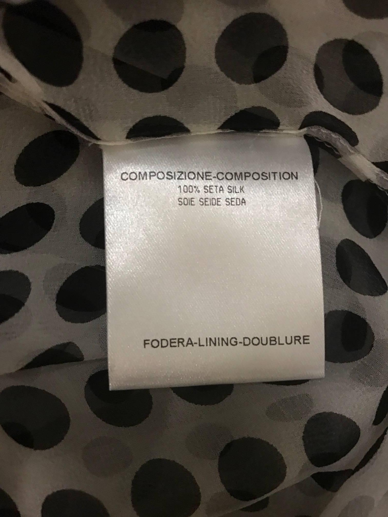 Women's Alexander McQueen 2007 Bow Neck and Sleeve Black and White Silk Polka Dot Blouse