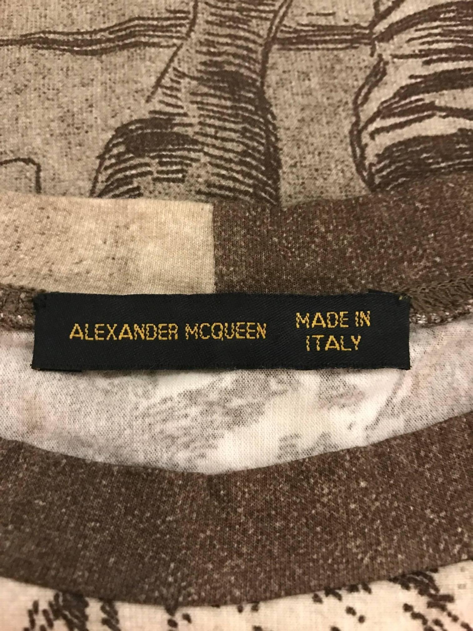 Alexander McQueen Goya Los Caprichos Etching Print Shirt T-Shirt Brown, 1990s In Excellent Condition In San Francisco, CA