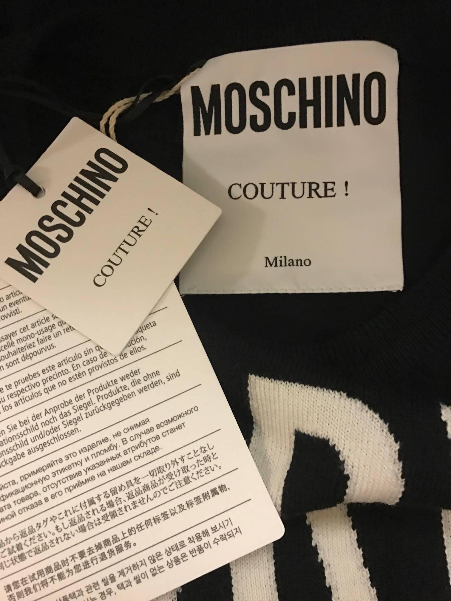 Women's Moschino Couture by Jeremy Scott Black and White Sweater