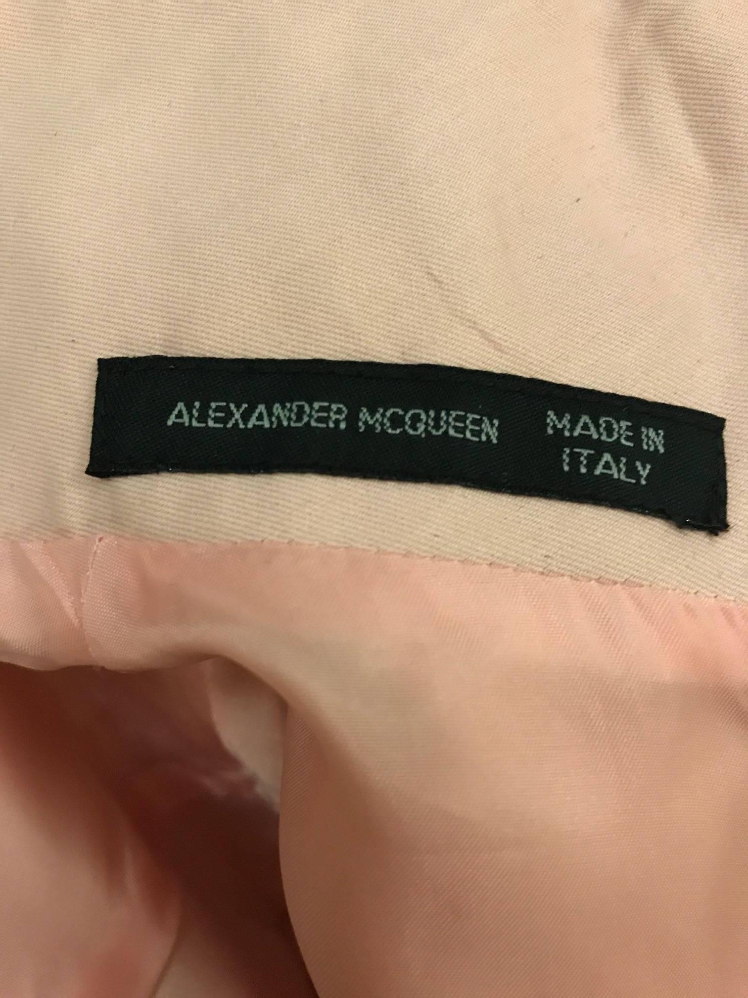 Alexander McQueen 2001 Voss Pink Midi Dress with Ribbon Wrap In Good Condition In San Francisco, CA