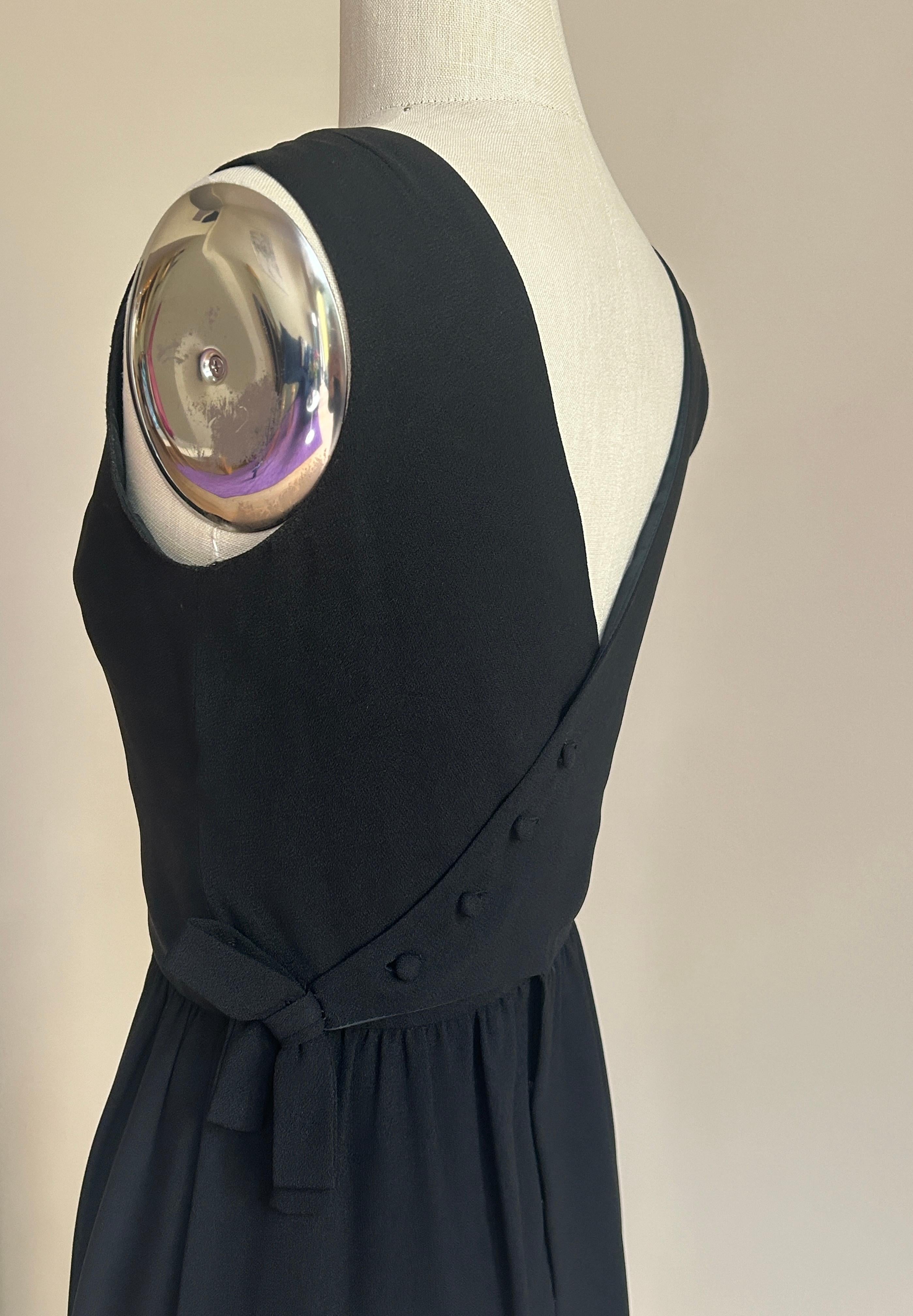 1960s Lanz Originals Button Back Little Black Dress from Bullocks of Wilshire For Sale 1
