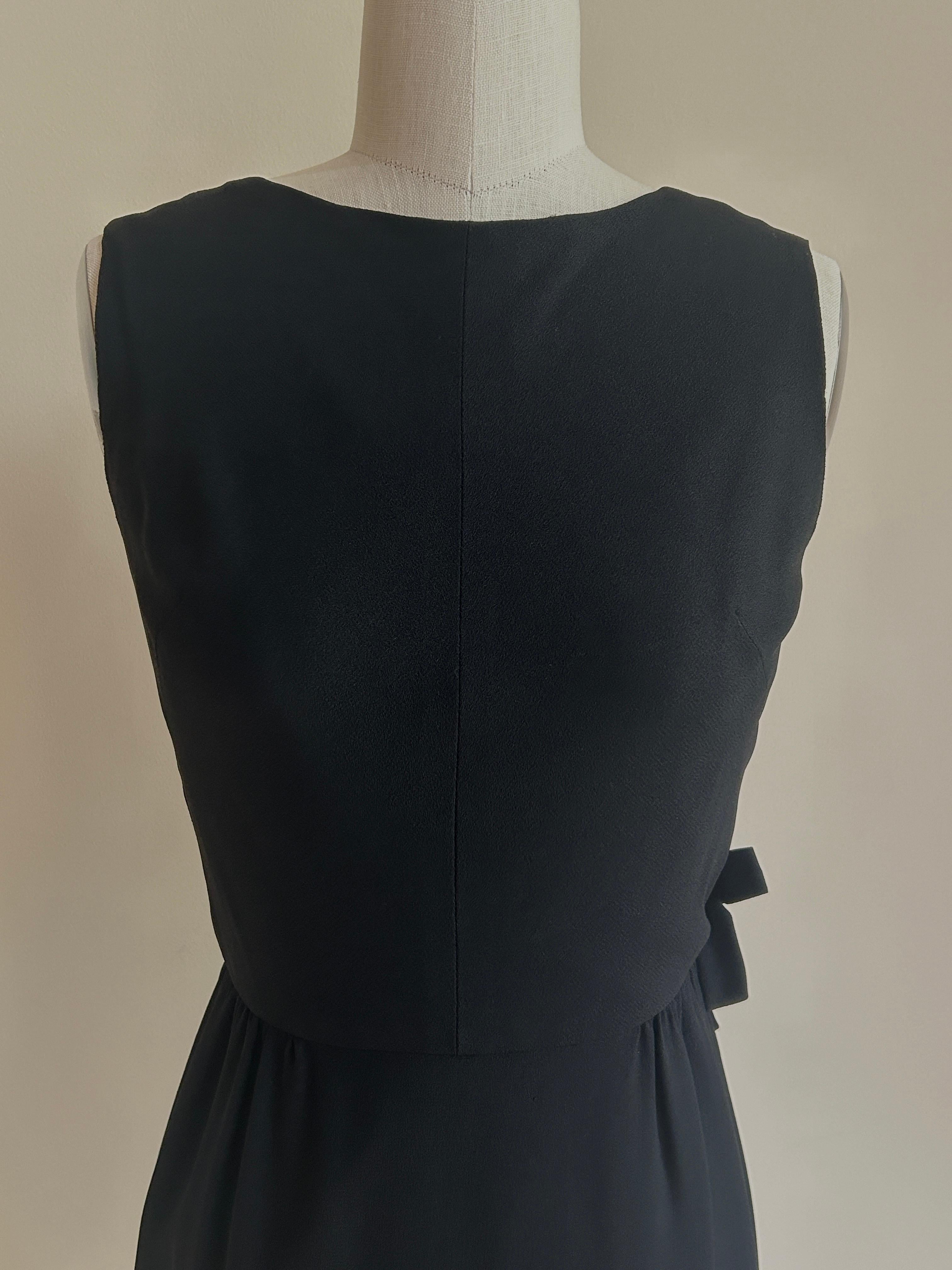 Women's 1960s Lanz Originals Button Back Little Black Dress from Bullocks of Wilshire For Sale