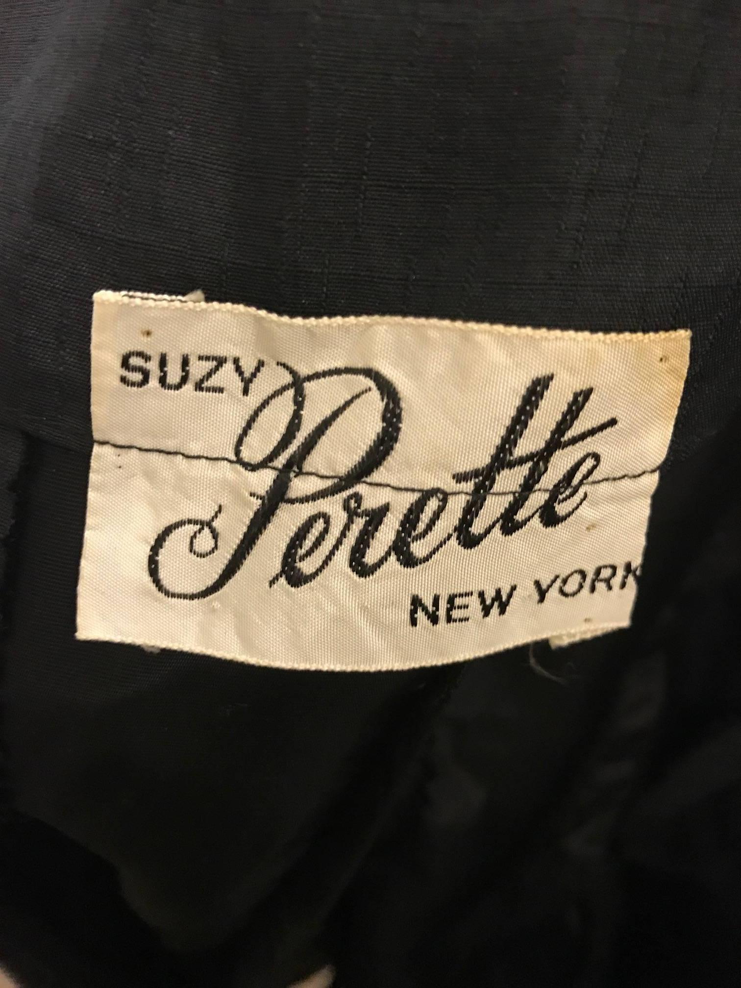 Suzy Perette Vintage Little Black Dress with Draped Almost Cape Back In Excellent Condition In San Francisco, CA