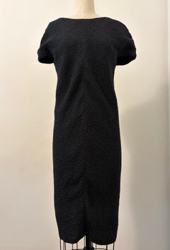 Balenciaga 2010s Little Black Dress in Silk Plisse with Stunning Draped Back