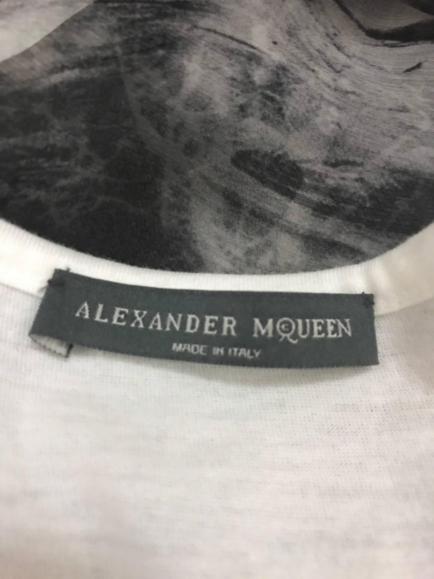 Black Alexander McQueen 2010 Lightning Root Print Silk Layered Tank