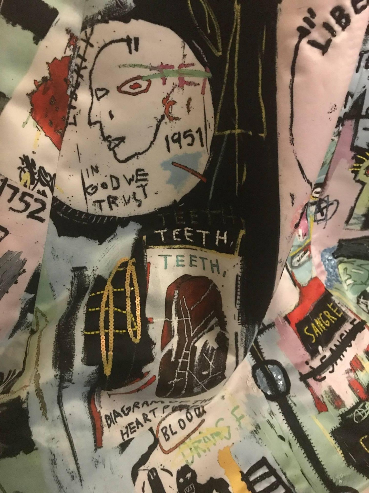 Alice and Olivia Basquiat Graffiti Art Limited Edition Print Maxi Ball Skirt In New Condition In San Francisco, CA
