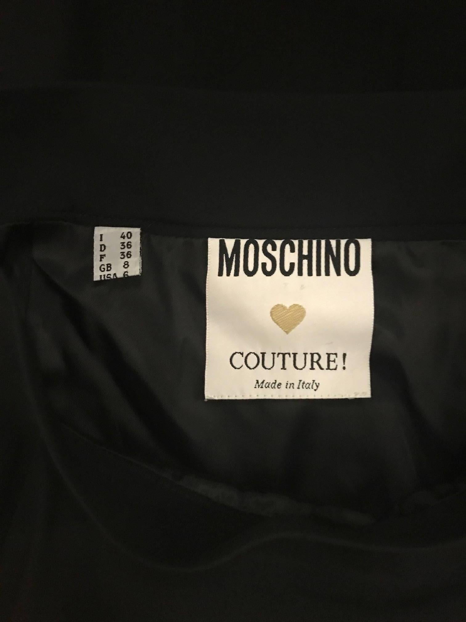 Women's Moschino Couture 1990s Eye Skirt Suit Black Blazer Jacket