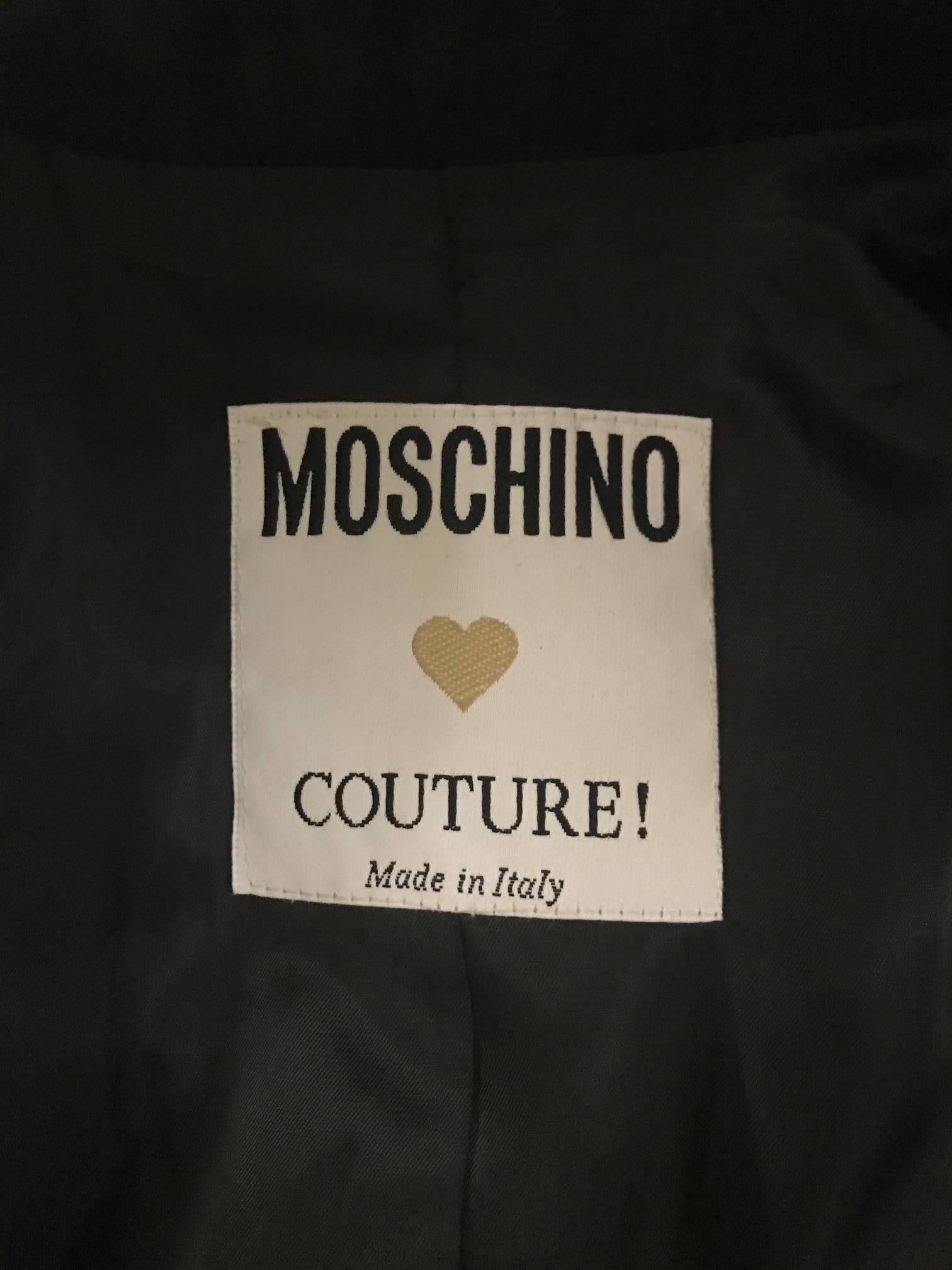 Moschino Couture 1990s Eye Skirt Suit Black Blazer Jacket 1