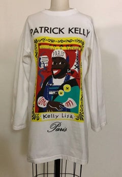 Patrick Kelly 1980s Kelly Lisa Mona Lisa White Cotton T-shirt for Amen Wardy