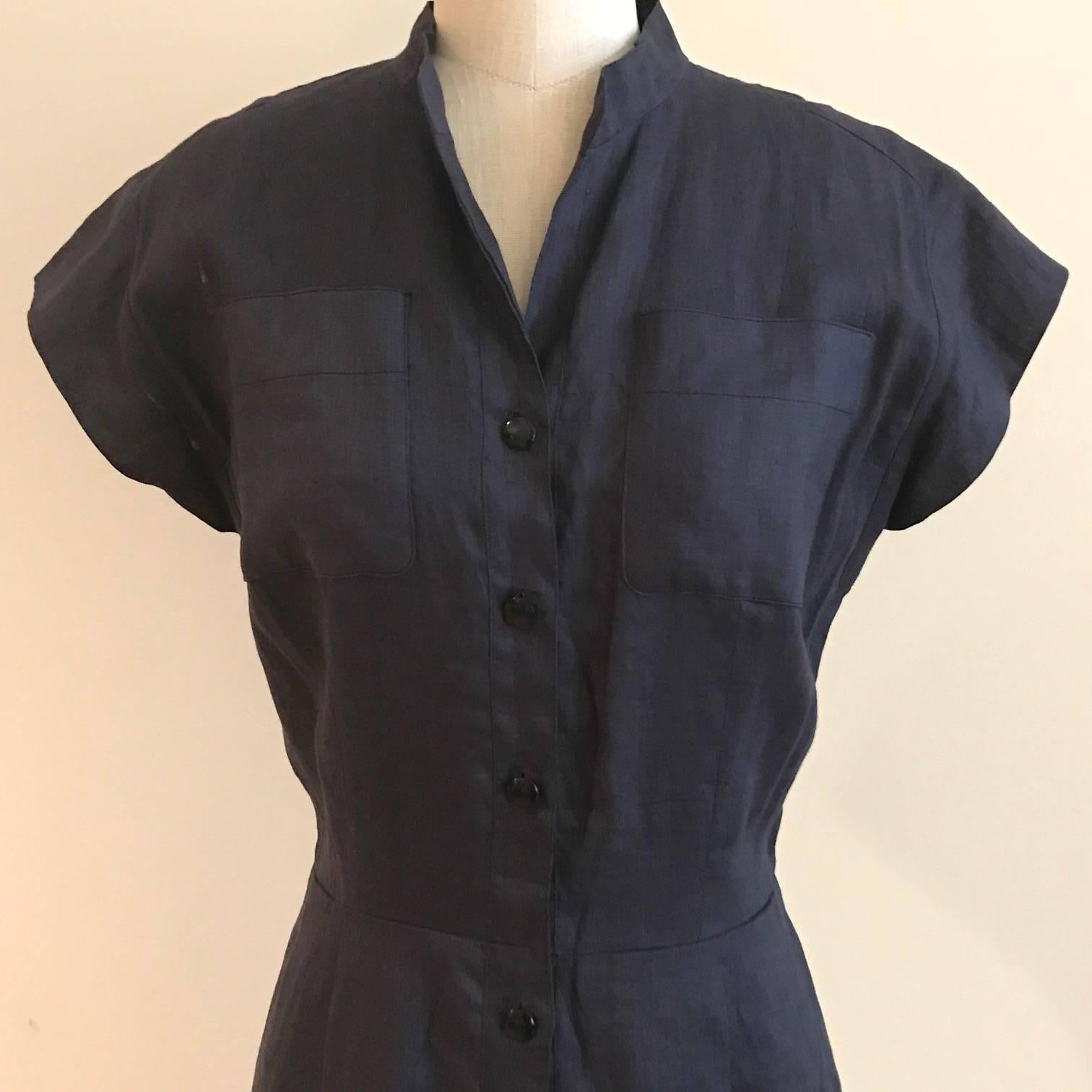 navy blue shirt dress