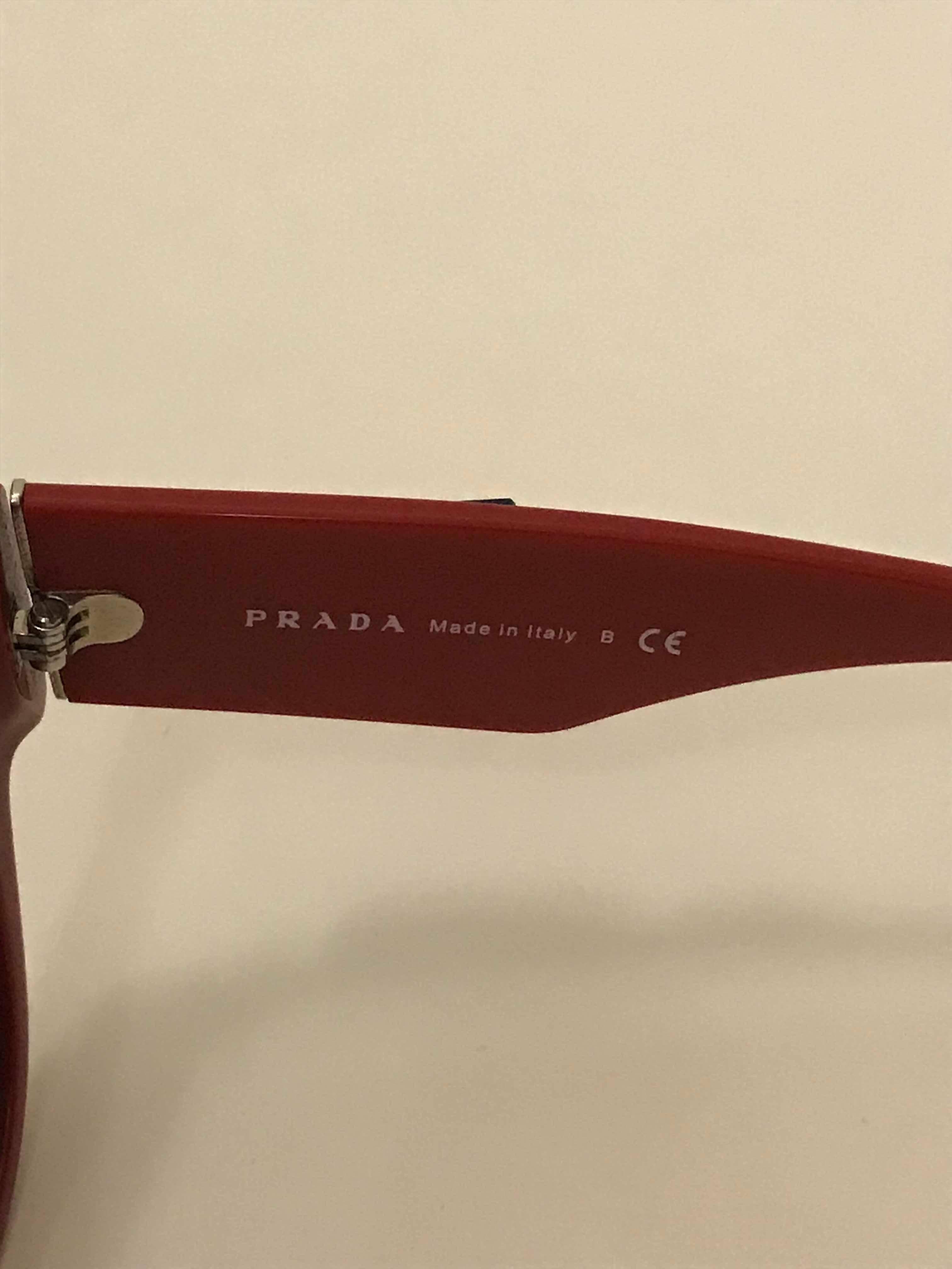 Women's New Prada Voice Sunglasses Red with Blue Crystal Embellishment with Tags