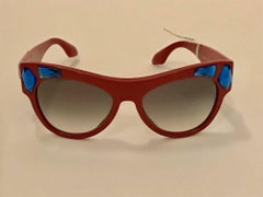 New Prada Voice Sunglasses Red with Blue Crystal Embellishment with Tags