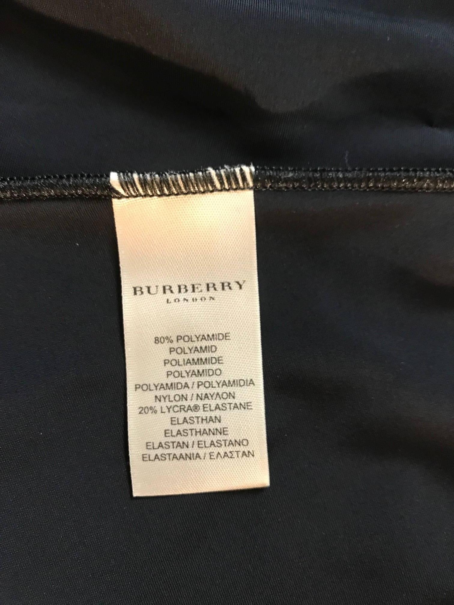 Women's New Burberry Black with Plaid Trim Swim Cover Up Wrap Skirt 