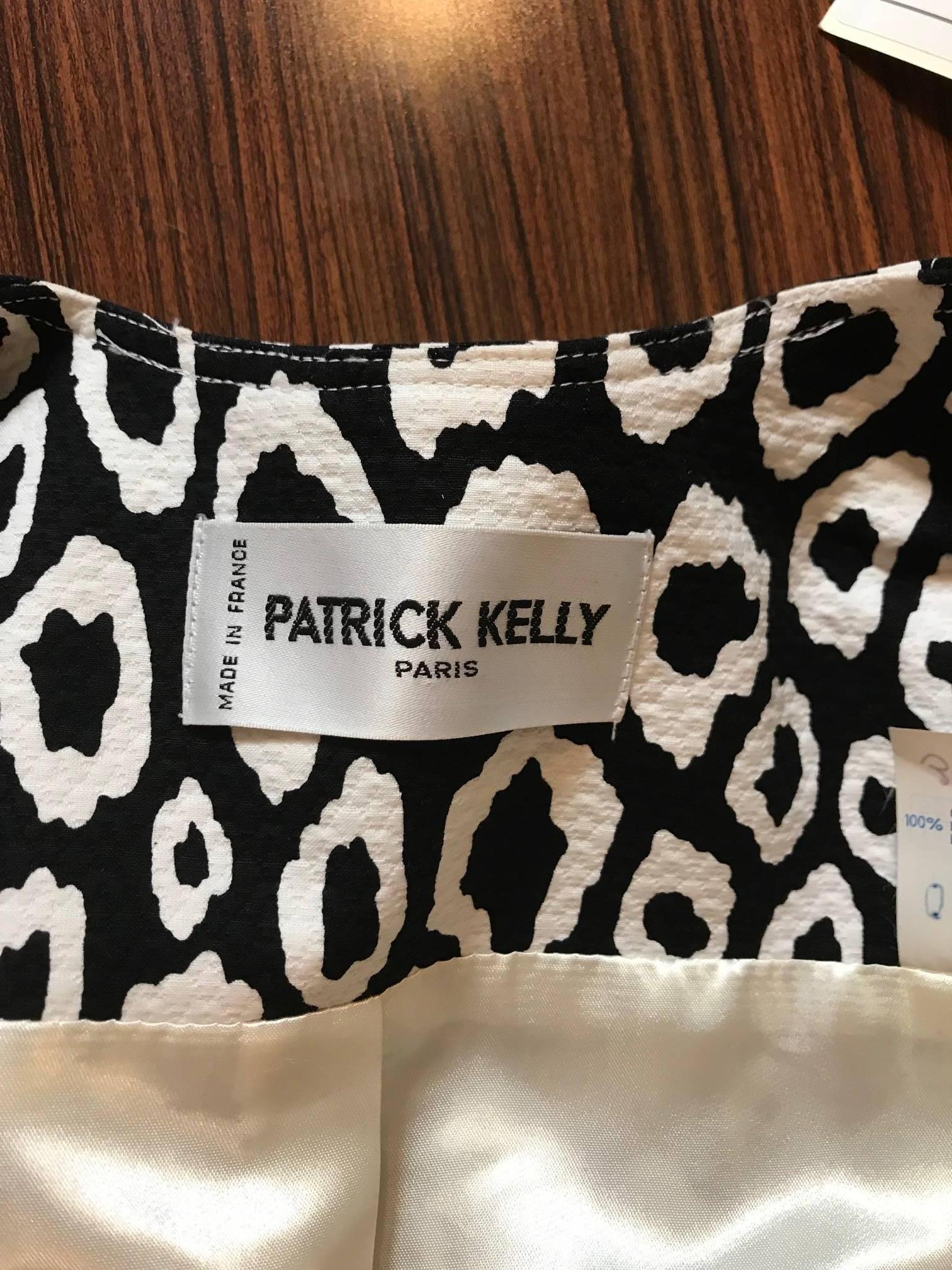 Patrick Kelly Black and White Animal Print Skirt Suit, 1980s  3