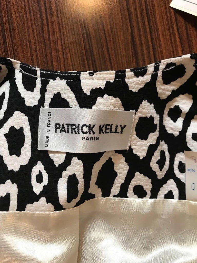 Patrick Kelly Black and White Animal Print Skirt Suit, 1980s at 1stDibs