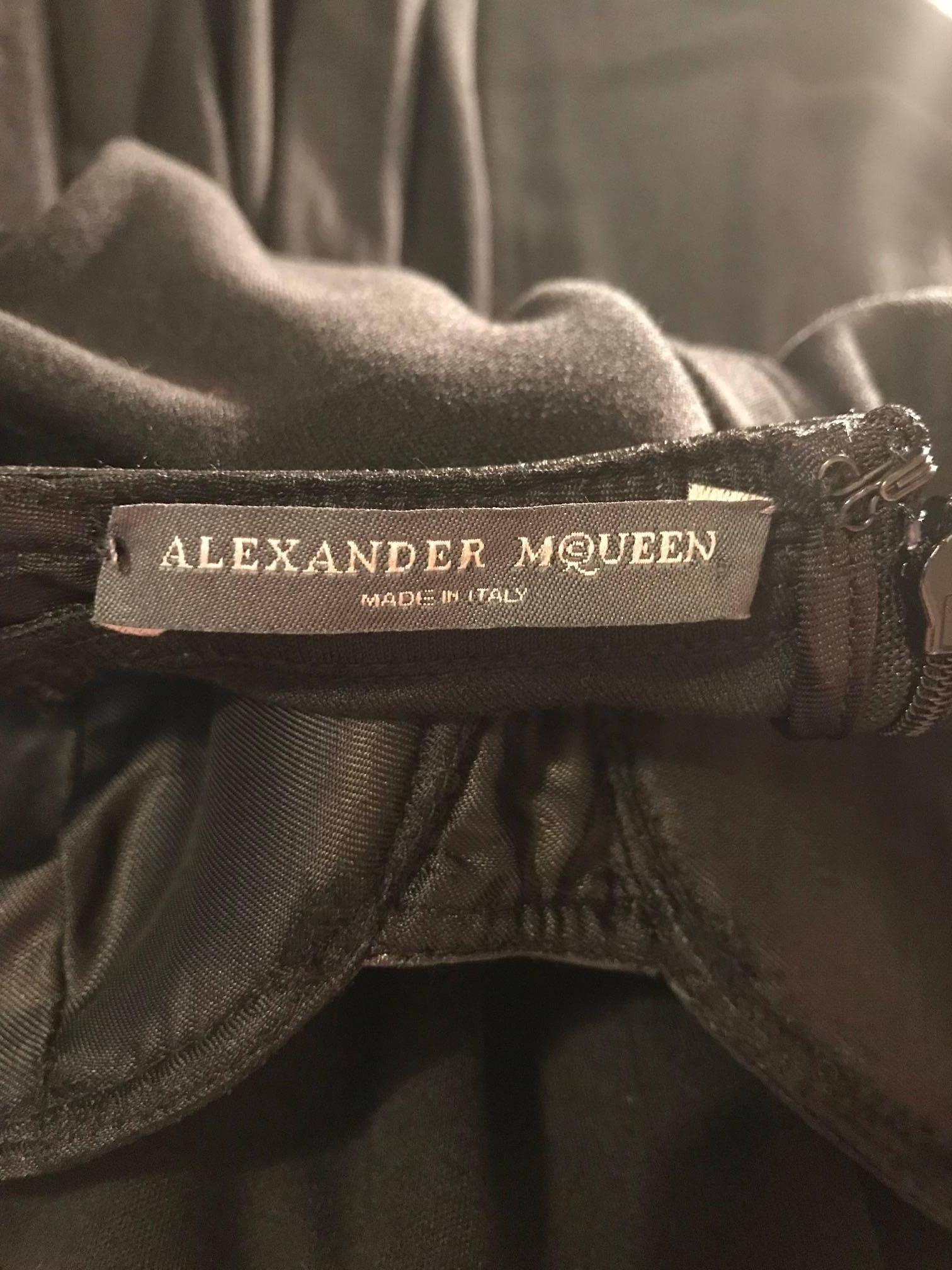 Alexander McQueen Leather Detail Black Jersey Midi Dress, 2003   1