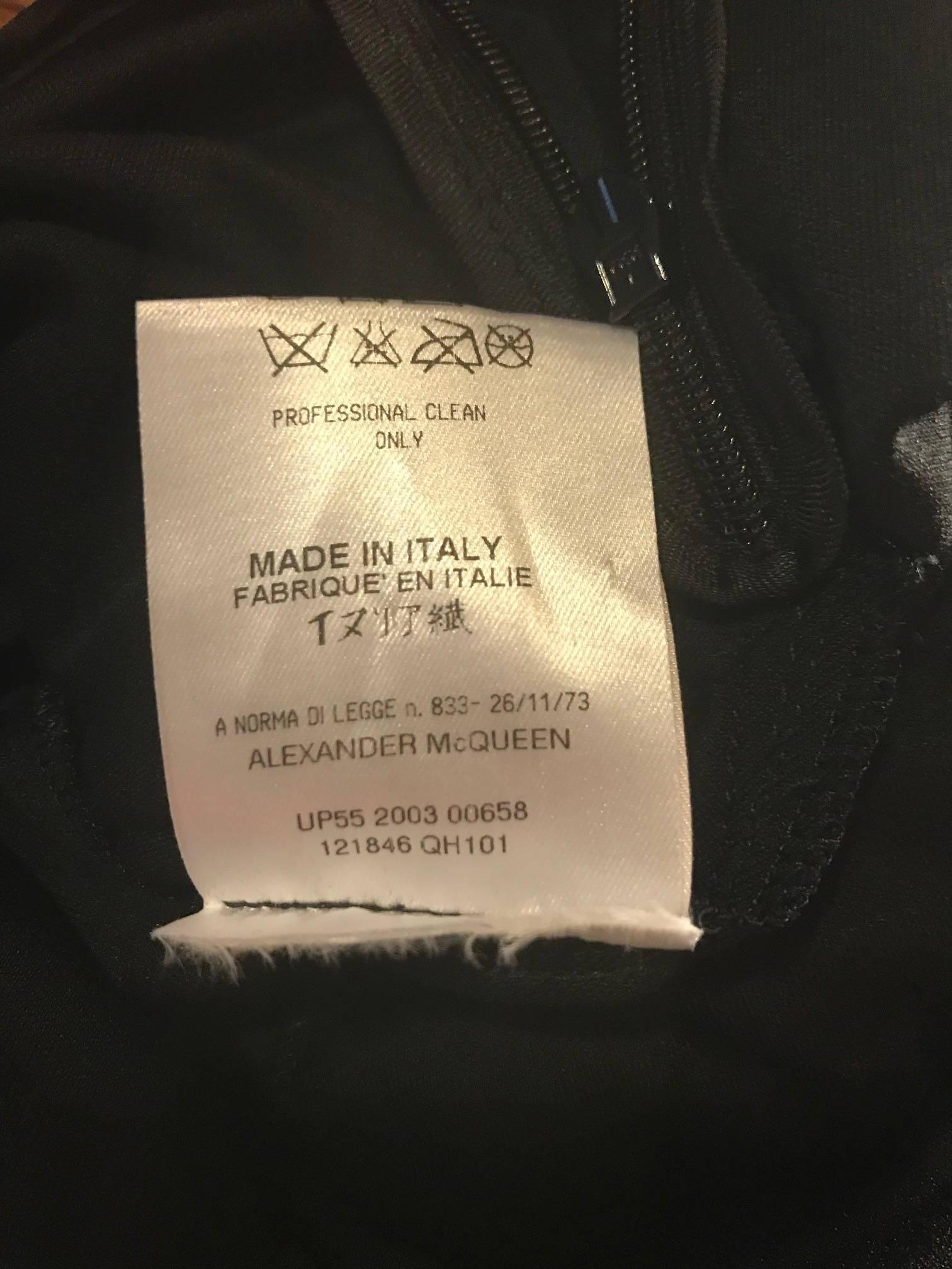 Alexander McQueen Leather Detail Black Jersey Midi Dress, 2003   3