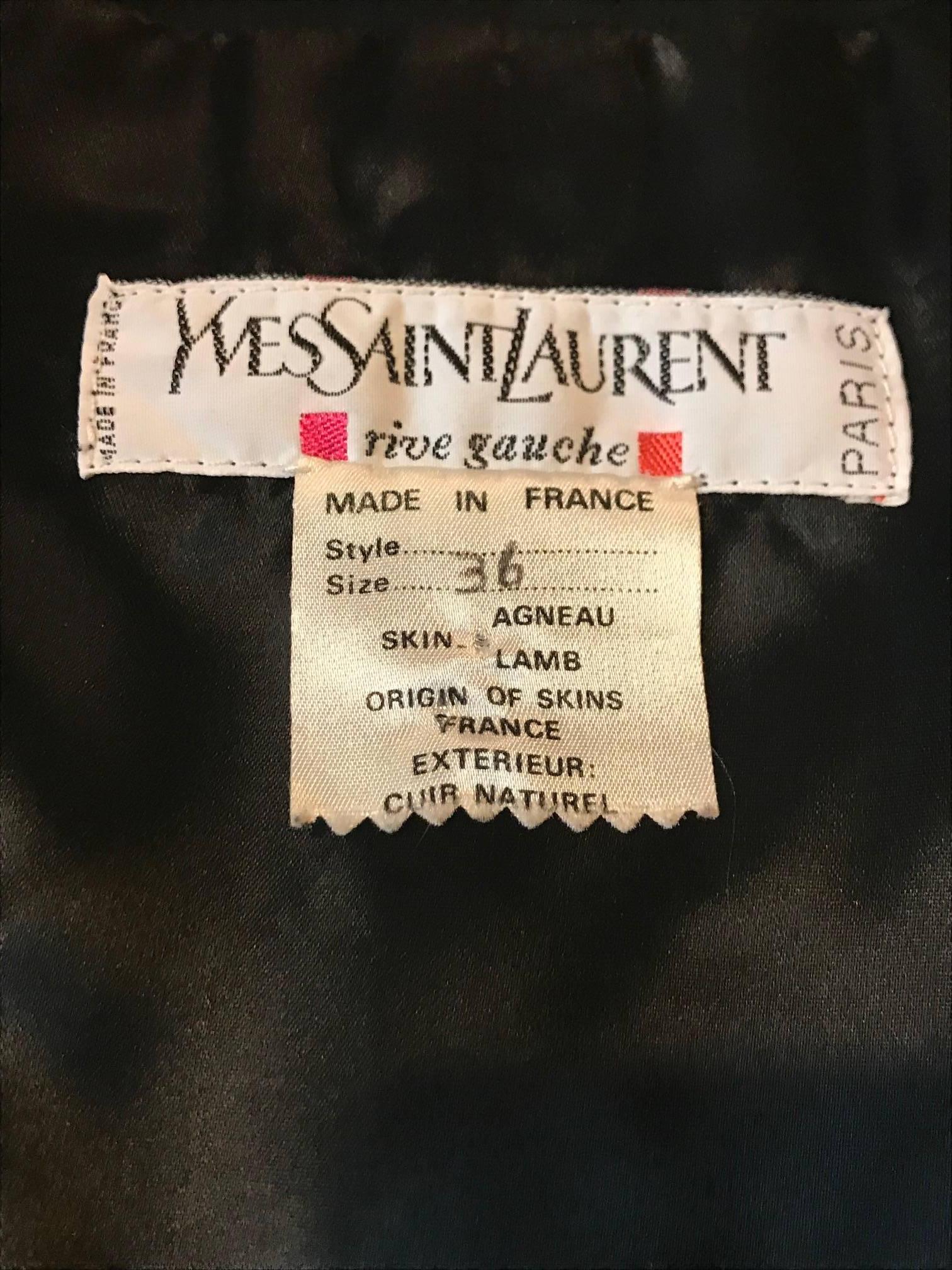 Women's Yves Saint Laurent Suede Black Red Green Purple Zig Zag Skirt Suit Jacket, 1990s