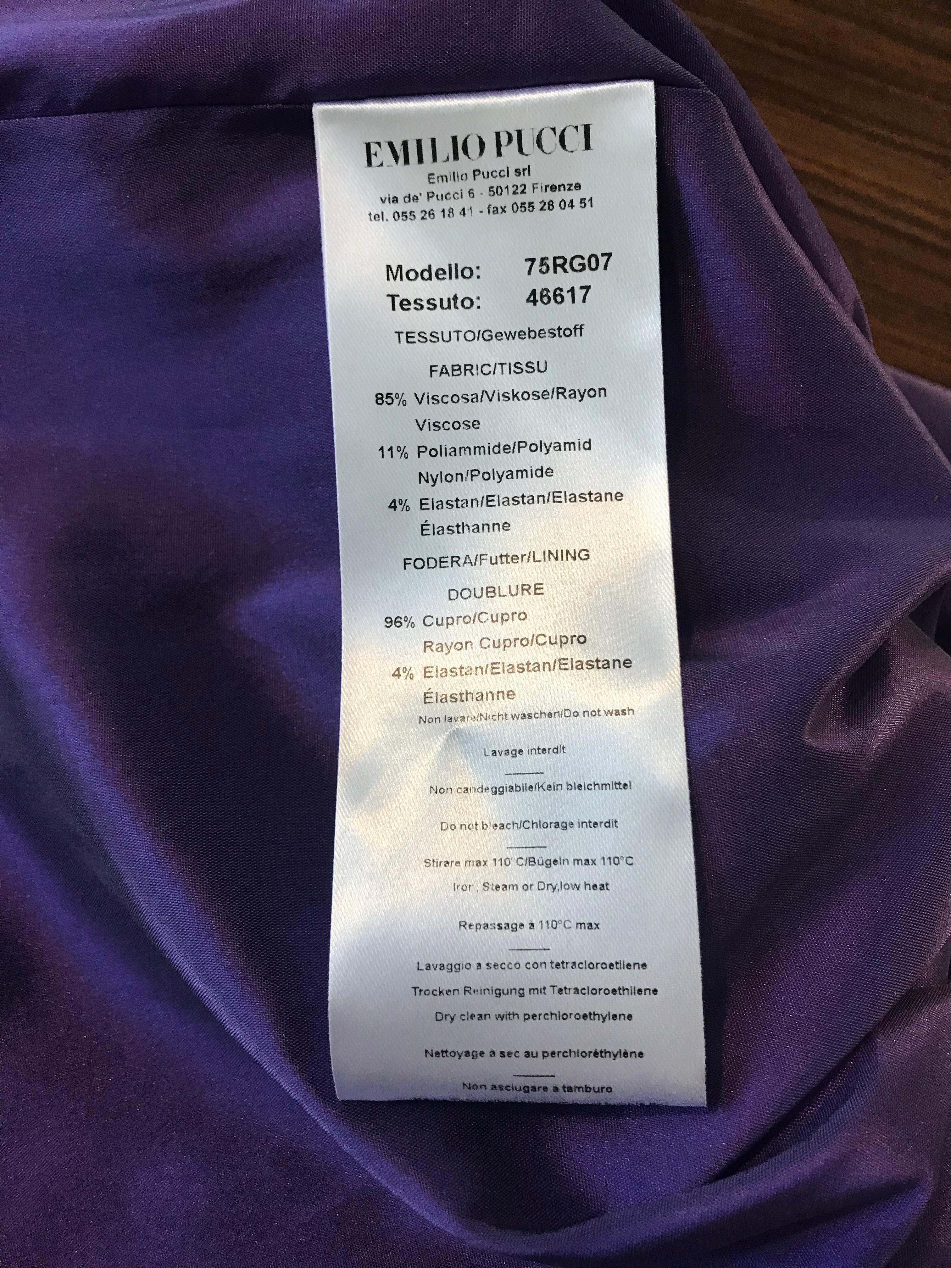 Gray New Emilio Pucci Purple Knit Stretch Sheath Dress For Sale