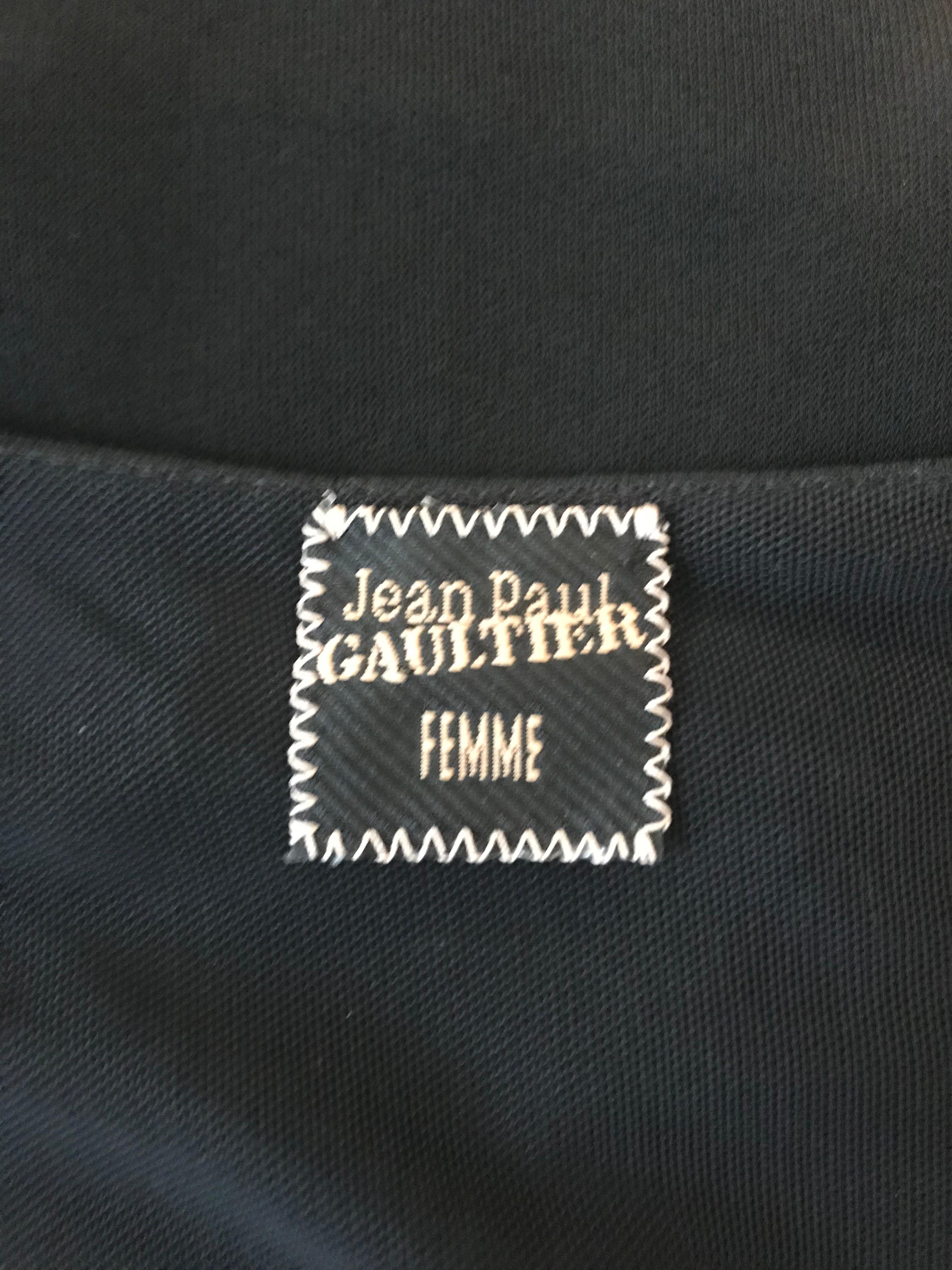 Kleines schwarzes Jersey-Kleid mit Schnappverschluss von Jean Paul Gaultier im Angebot 1