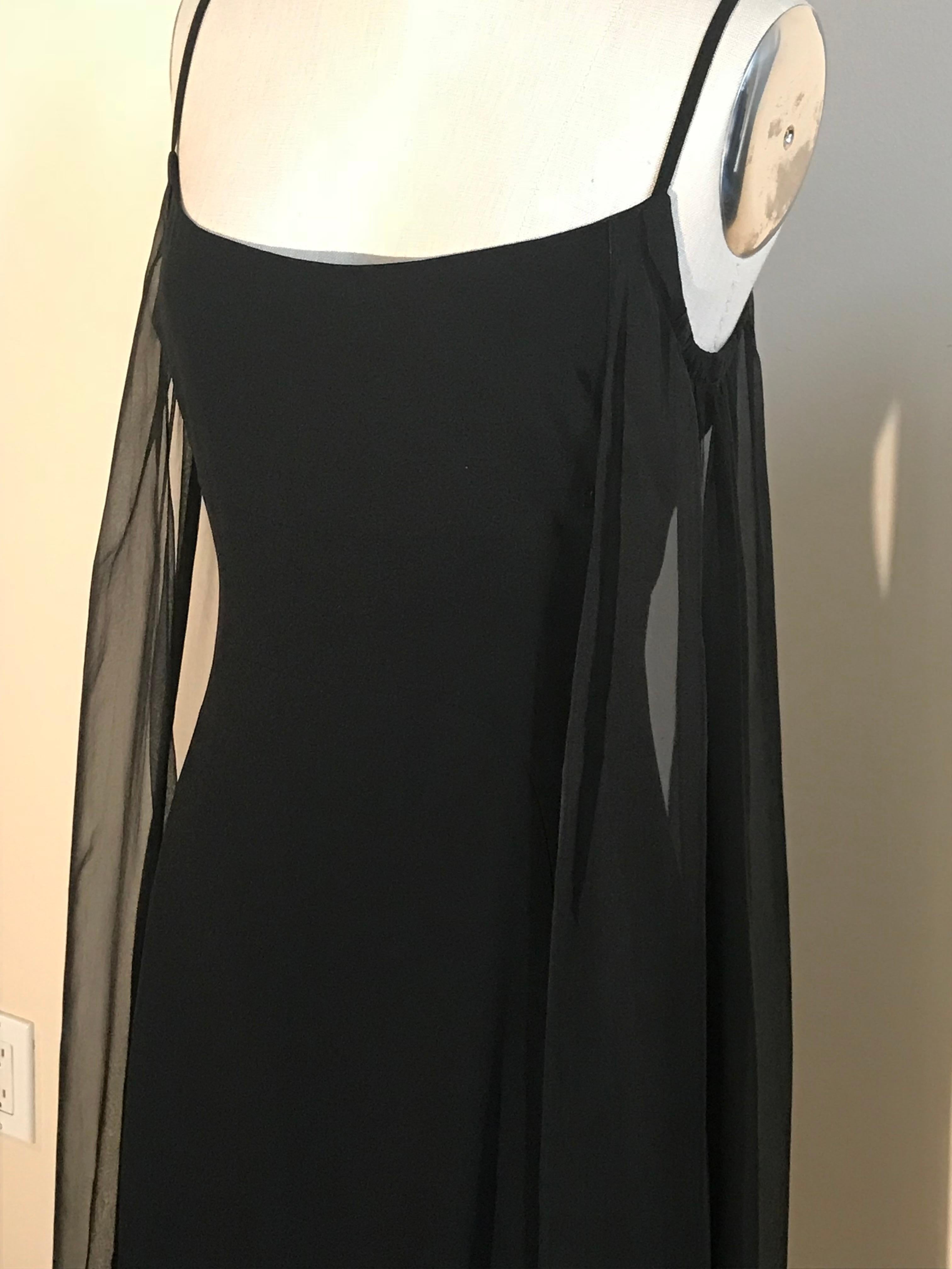 Chanel Draped Panel Little Black Silk Dress  In Excellent Condition In San Francisco, CA