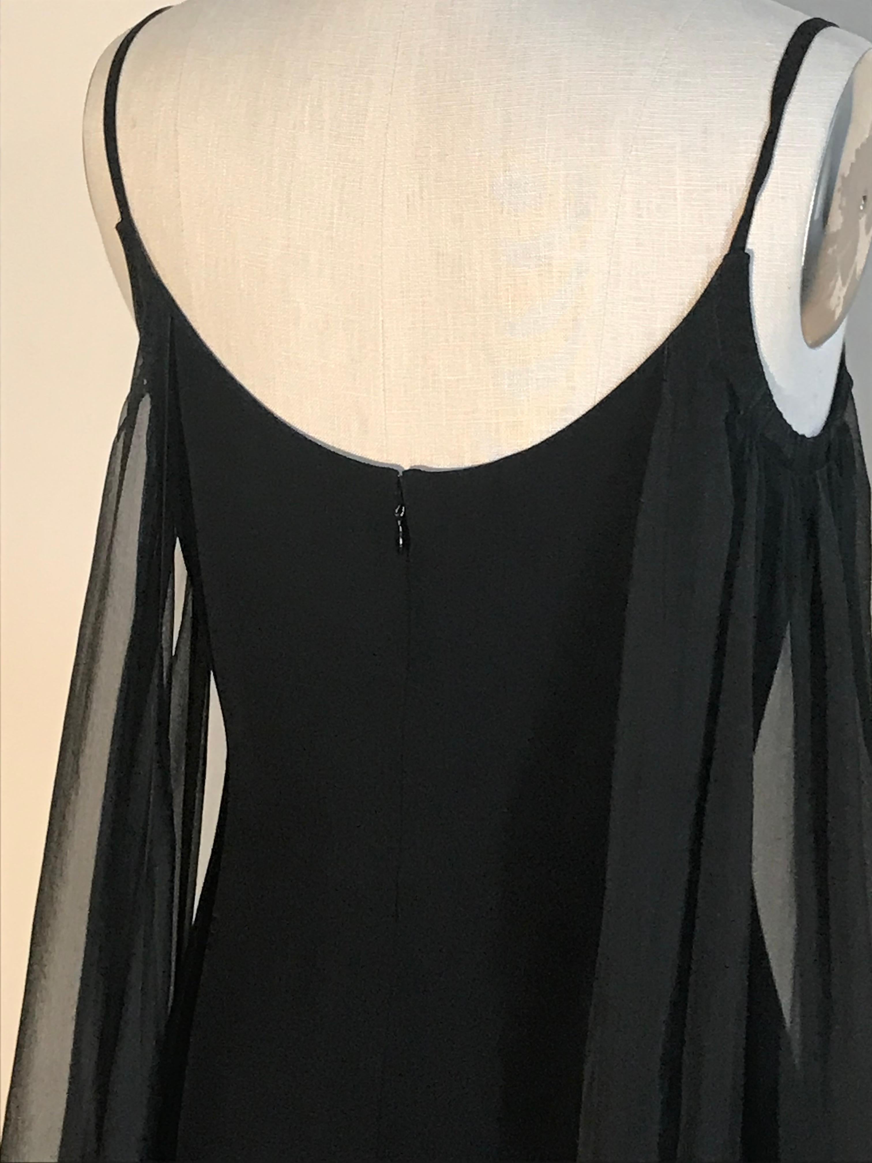 Chanel Draped Panel Little Black Silk Dress  1