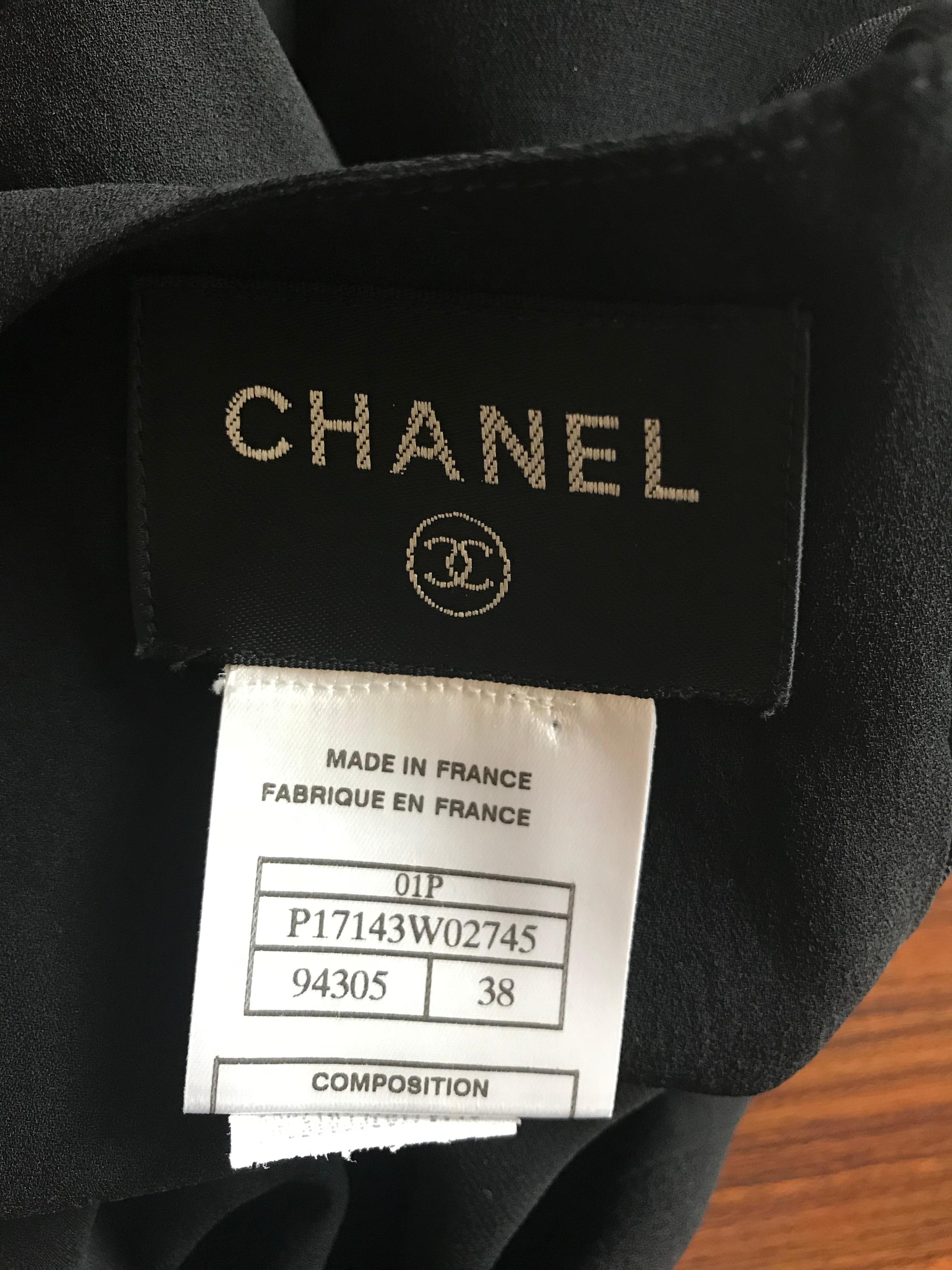 Chanel Draped Panel Little Black Silk Dress  4