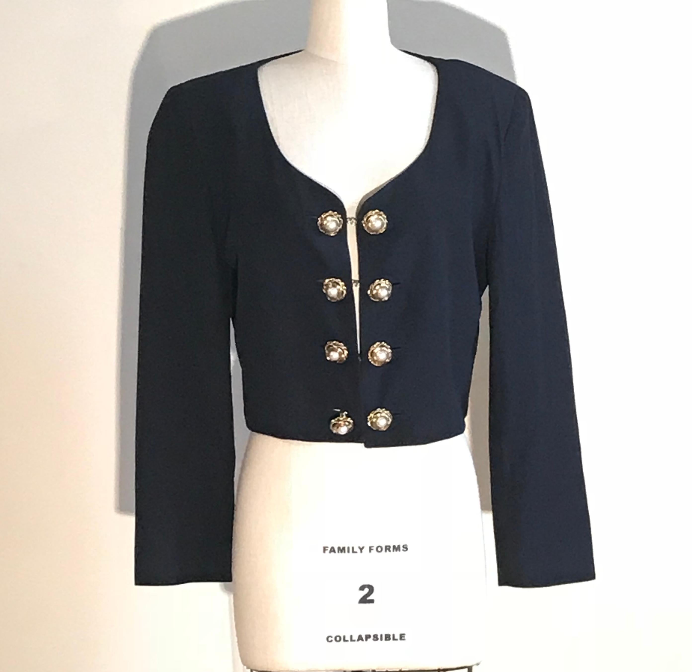 Moschino Couture Vintage 1980s Love Boat Jacket with Life Ring Buttons In Excellent Condition In San Francisco, CA