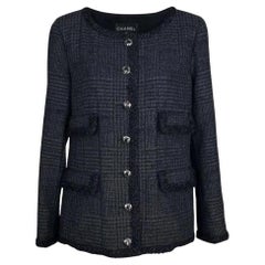 Chanel Iconic Globalization Ad Campaign Black Tweed Jacket 42 FR