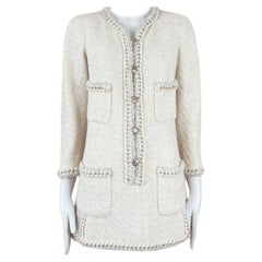 Chanel Seltenes Miranda Kerr Stil Metallic Tweedkleid mit Kettenbesatz 36 FR