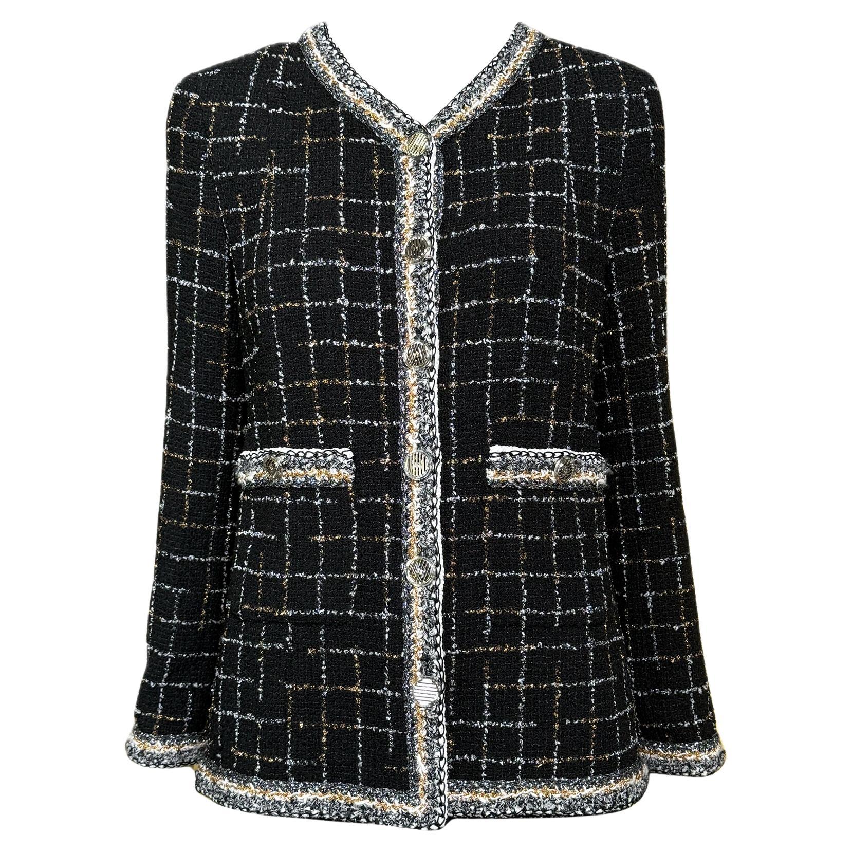 Chanel New Legendary Robot Collection Black Tweed Jacket 38 FR