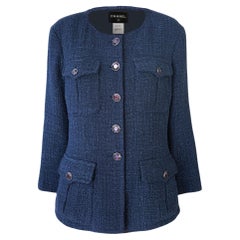 Chanel Emerald Tweed Jacket with Gripoix Buttons 42 FR