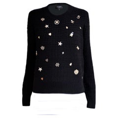 Chanel Iconic Lucky Charms Black Cashmere Jumper 38 FR