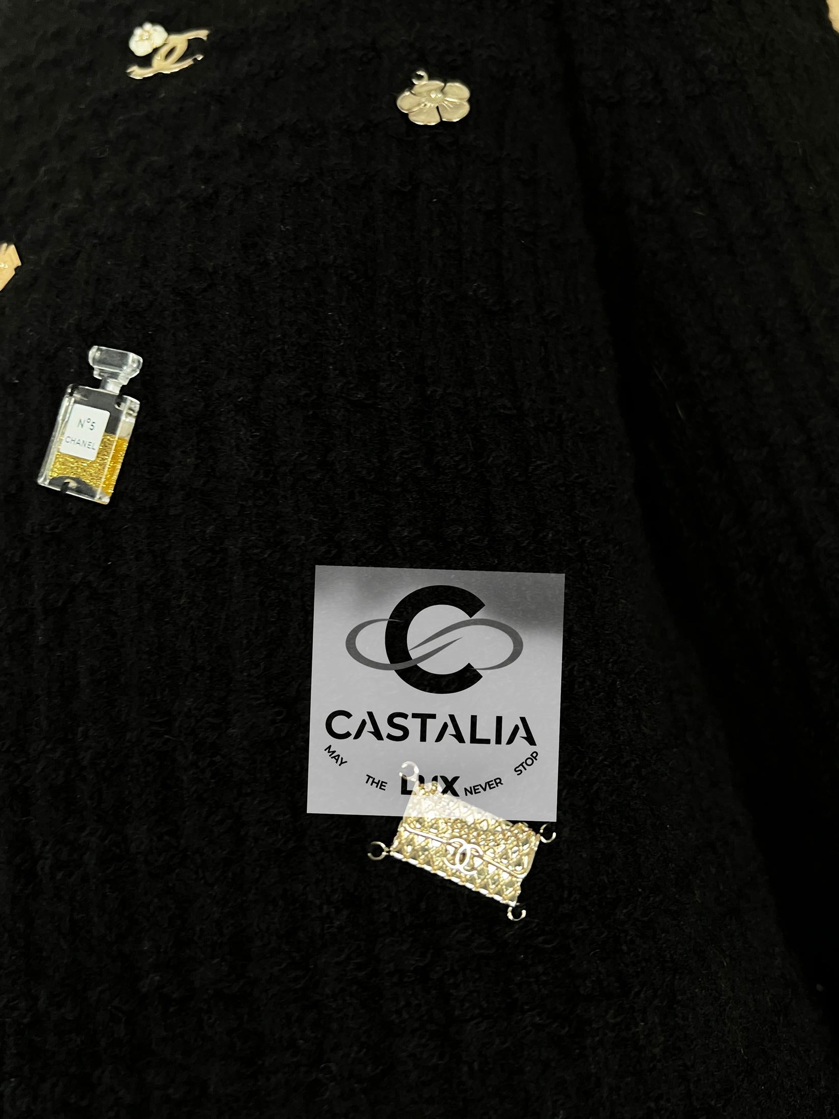 Pull en cachemire noir Lucky Charms Icone de Chanel 38 FR en vente 10