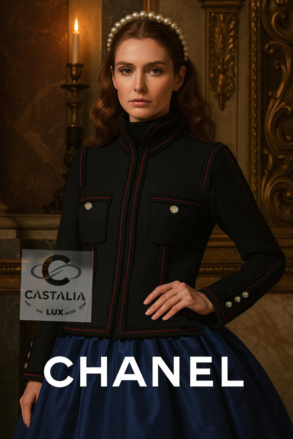 ~ È uno dei pezzi più rari e ricercati dell'immortale repertorio Chanel.

~ Un apice di raffinata maestria, questa rarissima giacca di tweed nero di Chanel 
della Collezione Métiers d'Art 2009 incarna la precisione architettonica e la sobrietà
