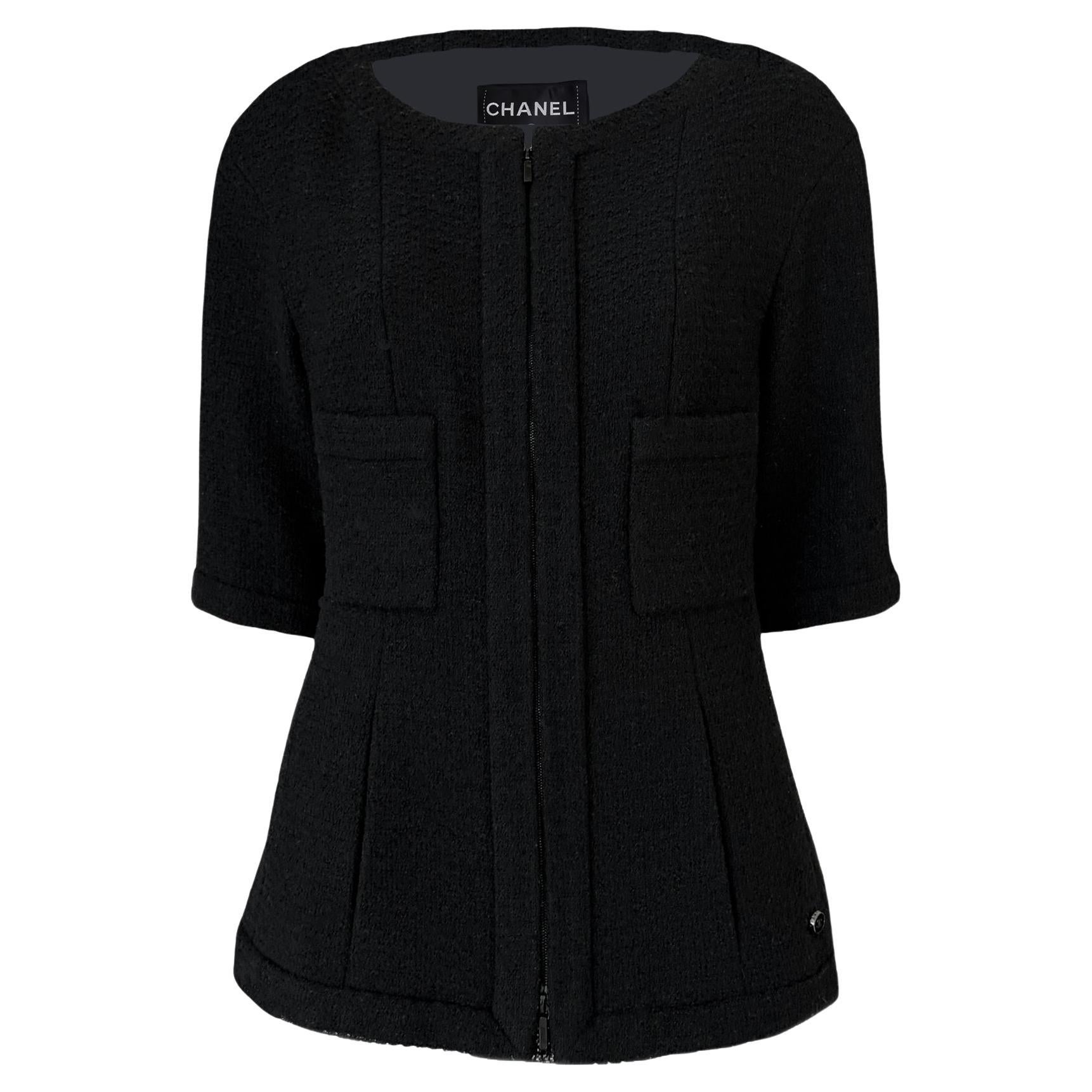 Chanel Supermarket Collection Giacca in tweed nero 38 FR