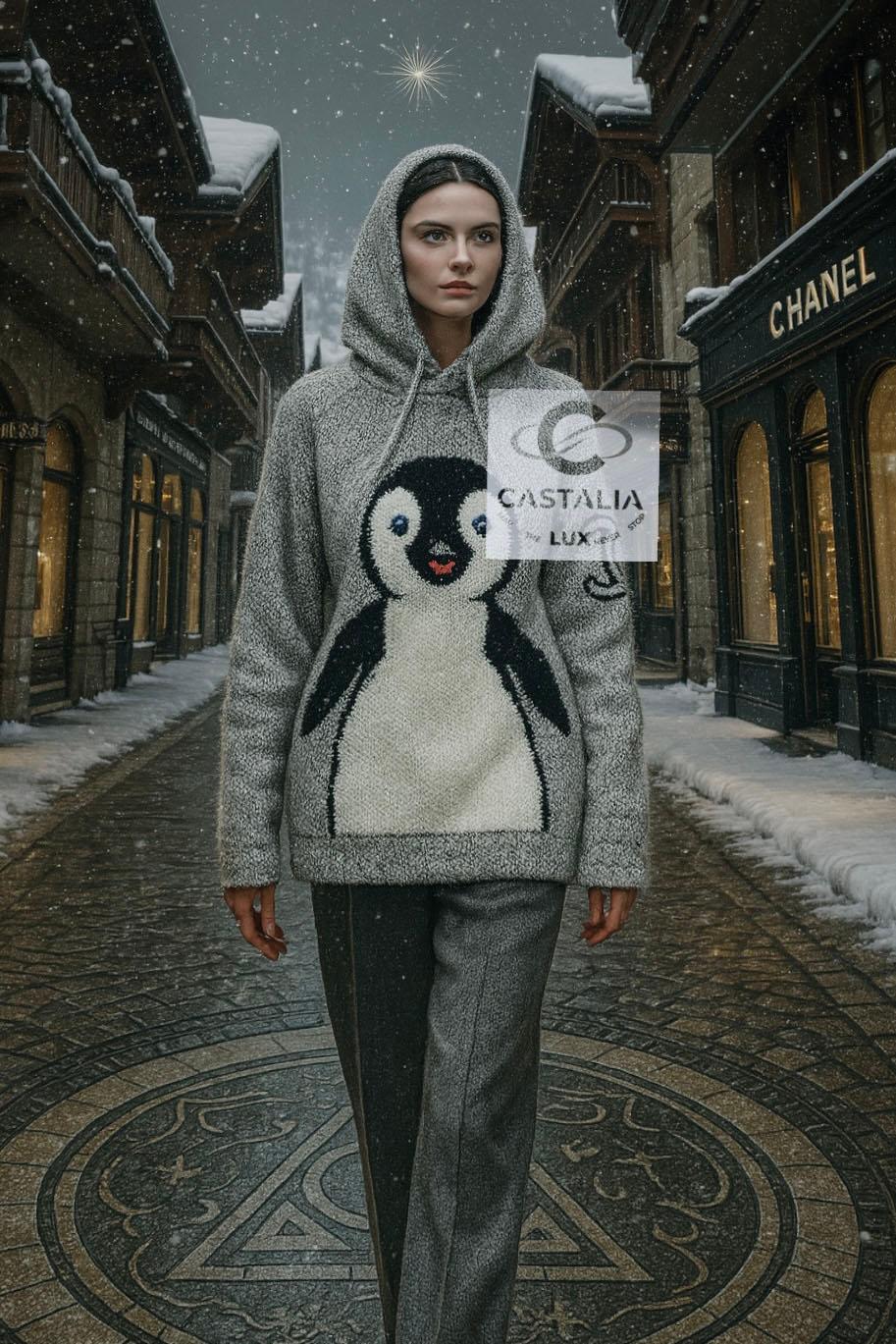 Chanel Sammler Trophäe Bouclé CC Pinguin Hoodie 42 FRu2028 im Angebot 5