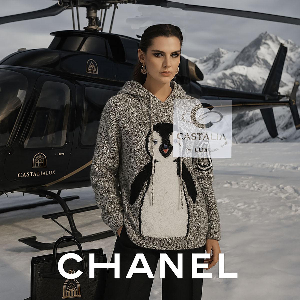 Chanel Sammler Trophäe Bouclé CC Pinguin Hoodie 42 FRu2028 im Angebot 8