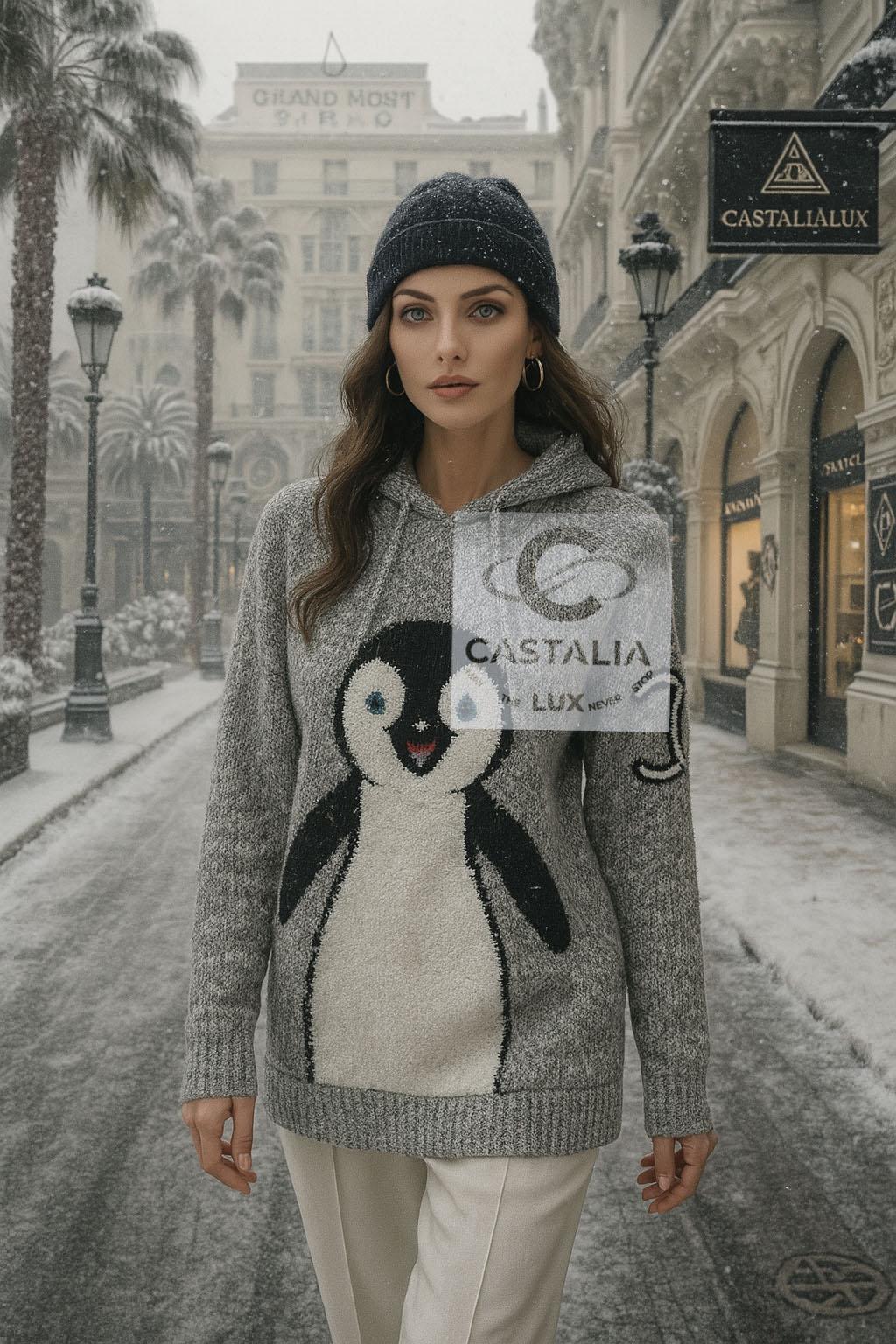Chanel Sammler Trophäe Bouclé CC Pinguin Hoodie 42 FRu2028 für Damen oder Herren im Angebot